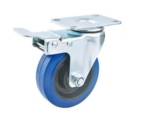 Blue Rubber Middle Duty Caster
